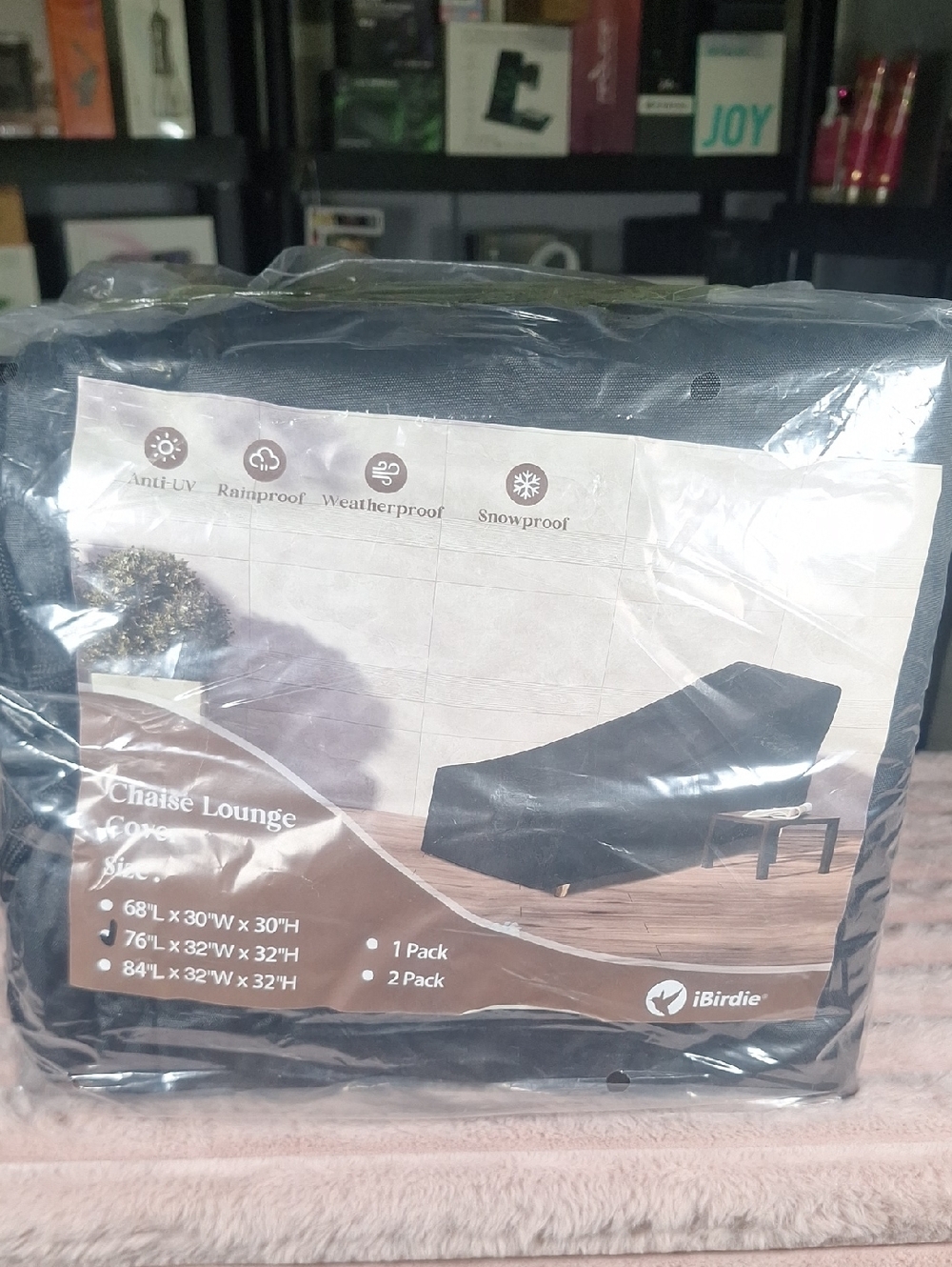 iBirdie Chaise Lounge Cover in Black.     (2 Pk)